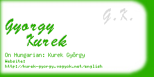 gyorgy kurek business card