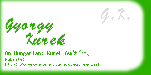 gyorgy kurek business card